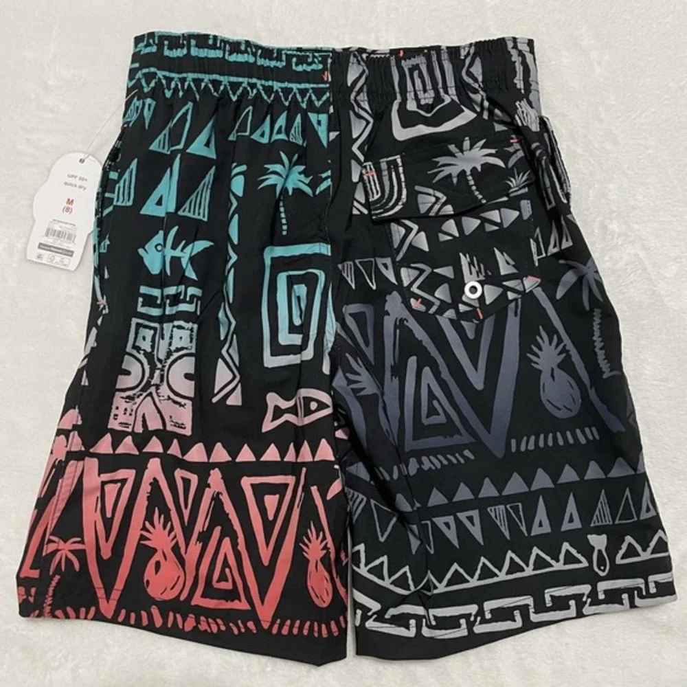 NEW Wonder Nation Shorts Swim Trunks Quick Dry Youth‎ Boys Medium 8 Fish Bone